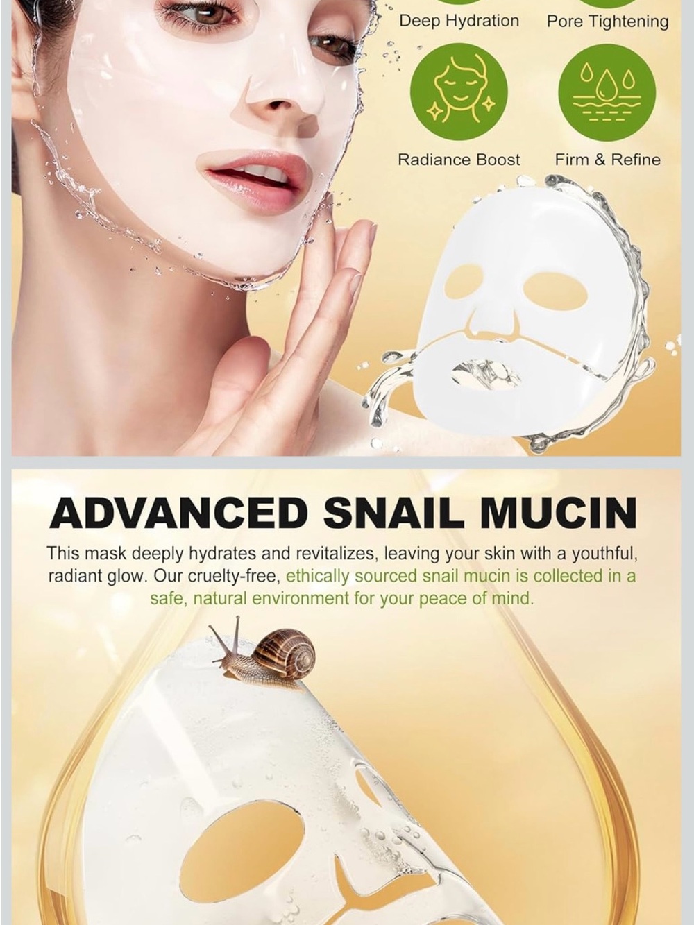 Advanced Snail Mucin Hydrating Face Mask - White